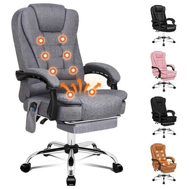 ALFORDSON Massage Office Chair Heated Seat Executive Gaming Racer Fabric